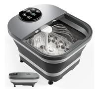 COMFIER Pediluvio Massaggiatore Piedi Elettrico con Calore e Massaggio Rotante Automatico, Getto d'Acqua a 180°, Ampio Display LED, Piastre Massaggianti Rimovibili, Regalo per Familiari e Amici