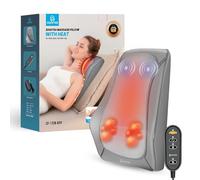 COMFIER Shiatsu - Massaggiatore cervicale con calore e vibrazione, massaggiatore per schiena 3D per alleviare il dolore, uso in casa, colore: Grigio