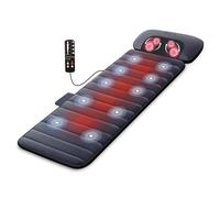 COMFIER Tappetino Materasso Massaggiante Completo Del Corpo Con Funzione Riscaldante, 10 Motori A Vibrazione Materassino Massaggiante Con Cuscino Shiatsu Regolabile Per Il Collo, Regalo Per Done Uomo