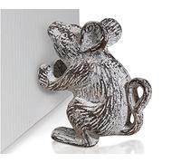 Comfify Fermaporta decorativo a forma di topo in ghisa, cuneo per porta, design unico e antico (bianco antico)