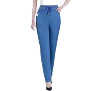 ComfiJeans - Jeans da mamma ultra elasticizzati, a vita alta, comodi, casual, flessibili, da donna, con elastico in vita, lunghezza alla caviglia, Blu, L
