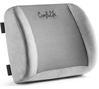 ComfiLife Cuscino per supporto lombare per sedia da ufficio e sedile auto, in memory foam, con cinghia regolabile e rete 3D traspirante (grigio)