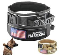 Comfluxe Collare tattico per cani, largo 6,6 cm, con maniglia di controllo, collare militare resistente con fibbia in metallo resistente, collare riflettente per cani di taglia media e grande