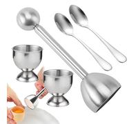 COMFOLIVING Accessorio per uova in acciaio inox, strumento per rompere le uova, squisito apriuova con cucchiaio, utensili da cucina durevoli, rompighiaccio uova e uova alla coque