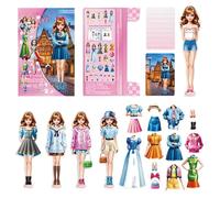 COMFOLIVING Bambole Magnetiche Da Vestire Per Ragazze - Set Di Vestiti Magnetici Bambole,Bambola Di Carta Magnetica Di Moda,Libro Di Vestire Magnetico Creativo Per Date Di Viaggio