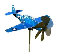 COMFOLIVING Bandierina meteorologica per Aeroplano, Aeroplano in Metallo, Scultura cinetica, Scultura a per Cortile e Giardino, banderuola per Il Giardino di casa