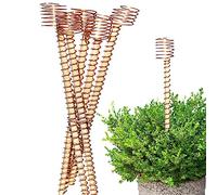 COMFOLIVING Bastoncini da giardino in legno, avvolti in legno naturale per piante, supporto per piante in filo di rame, bastone verde per piante da giardino e verdure, supporto in vaso peonia