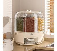 COMFOLIVING Cereal Dispenser, 1650 g Grain Storage Container, Multipurpose Food Transparent Container with 6 compartments For Cutlery Racks, Cupboards, Refrigerators, Countertop and Closets