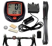 COMFOLIVING Contachilometri per biciclette, contachilometri per biciclette e contachilometri, schermo LCD impermeabile cablato contachilometri per biciclette - Tracker di mileage per biciclette