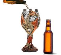 COMFOLIVING Coppa medievale, tazza di vino del drago - tazza medievale con draghi - tazza di calice medievale sicura, multiuso e creativa per bere e riunire il diario