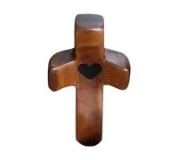 COMFOLIVING Croce In Legno, Croci Comode Mane, Croci D'amore In Legno Con Amore E Cuori, Croci Tasca Portatili, Regalo Per Pregare, Ravvivare E Aggrapparsi
