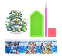 COMFOLIVING Decorazione da tavolo in pietra preziosa - Quadro artistico con gemme acriliche a forma di nano, set da pittura con pietre preziose | ornamenti per desktop | artigianato a mosaico