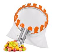 COMFOLIVING Raccoglitore di frutta con cestino, strumento per risparmiare manodopera, testa raccogli frutta in metallo, raccogli frutta, strumento ausiliario, cestino portatile per raccogliere