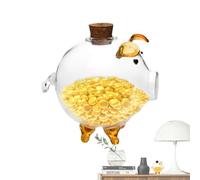 COMFOLIVING Salvadanaio trasparente a forma di salvadanaio, per adulti, salvadanaio portatile trasparente salvadanaio che non può essere aperto per ragazze ragazzi bambini bambini