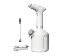 COMFOLIVING Spruzzatore elettrico per piante, 1000 ml, spruzzatore d'acqua da giardino flessibile bianco con pulsante a pressione, ampiamente usato, bottiglia spray portatile per interni ed esterni