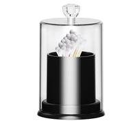 COMFOLIVING Supporto trasparente per palline di cotone, supporto trasparente per stuzzicadenti | Dispenser di palline da scrivania | Vaso di stoccaggio per la casa con manico