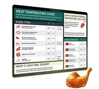 COMFOLIVING Tabella di temperatura di pollo, guida magnetica alla griglia | Tabella di temperatura per cucinare carni | Tabella di temperatura magnetica per grigliare | Guida alla griglia per utensili