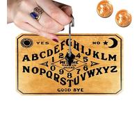 COMFOLIVING Tavola di divinazione a pendolo, tavola di divinazione, scheda Carven - Messaggio metafisico Ouija, tavola in legno di strega, consiglio spirituale per parlare portatile, divertente