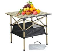 COMFOLIVING Tavoli da picnic pieghevoli,Tavolo da spiaggia pieghevole | Tavolo arrotolabile per esterni con borsa di stoccaggio in rete - Tavolo da campeggio portatile da picnic con borsa per facile