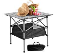 COMFOLIVING Tavolo da campeggio pieghevole portatile,Tavolo da picnic pieghevole portatile,Tavolo arrotolabile per esterni con borsa di stoccaggio in rete - Tavolo portatile da picnic da campeggio con