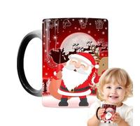 COMFOLIVING Tazza in ceramica per acqua, tazza da caffè natalizia, tazza da tè che cambia il calore, tazze da caffè in ceramica, tazze da caffè natalizie che cambiano il calore per il tè