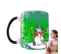 COMFOLIVING Tazza in ceramica per acqua, tazza da caffè natalizia, tazza da tè magica che cambia il calore, tazze da caffè in ceramica, tazze da caffè natalizie che cambiano il calore per il tè