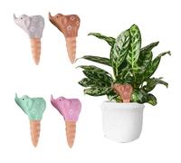 COMFOLIVING Tetti per irrigazione automatica, Chiodi per irrigazione delle piante, chiodi per irrigazione automatica a forma di elefante, 4 picchetti per irrigazione in terracotta sistema di