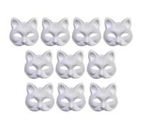 COMFOLIVING Theriann, Maschera per gatto Theriann, 10 maschere theriann, maschera per gatto da decorare, maschera da gatto verniciabile, maschera bianca verniciabile a forma di gatto, maschera