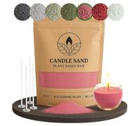 COMFORDER Sabbia per candela con profumo e stoppino, aroma, granulato di cera per candele, set fai da te, 400 g, granuli, 4 stoppini per candele (rosa, rosa)