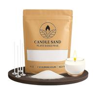 comforder Sabbia per candela con profumo e stoppino, aroma, granulato di cera per candele, set fai da te, 400 g, granuli, 4 stoppini per candele (bianco, vaniglia)