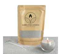 comforder Sabbia per Candele con stoppini, granuli di Cera, Candele Fai da Te, 400 g, Perline di Cera per Candele + 4 stoppini per Candele (Grigio)
