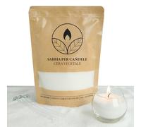 comforder Sabbia per candele con stoppini, granuli di cera, candele fai da te, 400 g, perline di cera per candele + 4 stoppini per candele (Bianco)