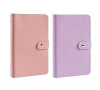 Comforso Confezione da 2 portafogli per risparmiare denaro, rosa e viola, formato A6, in pelle PU resistente, portafoglio compatto per la gestione della liquidità, casa, ufficio, coppie e portafogli