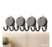Comforso Confezione da 4 ganci a ventosa, ganci a doppia punta per bagno, cucina e superfici lisce come porta strofinacci, ganci adesivi senza trapano per asciugamani, cappotti, tenuta forte e