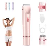 Comfort 2 in 1 Rasoio Elettrico, Silky Glow Body Shaver 2 in 1, Doppia Testina Impermeabile Bagnato e Asciutto, Bikini Trimmer per Donne, Strumento per la toelettatura del Corpo (Rosa)