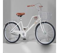 Comfort Cruiser Bike per adulti con portabicchieri, portapacchi posteriore in acciaio, linea freno nascosta, sedile regolabile, velocità singola, freni anteriori e posteriori, ideale per gite in città