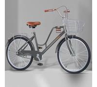 Comfort Cruiser Bike per adulti con portabicchieri, portapacchi posteriore in acciaio, linea freno nascosta, sedile regolabile, velocità singola, freni anteriori e posteriori, ideale per gite in città