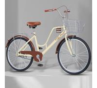 Comfort Cruiser Bike per adulti con portabicchieri, portapacchi posteriore in acciaio, linea freno nascosta, sedile regolabile, velocità singola, freni anteriori e posteriori, ideale per gite in città