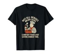 Comfort Food Chef Risparmio Cena Tempo Cena Vintage Diner Maglietta