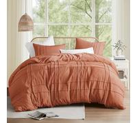 Comfort Spaces Clay Cal - Set copripiumino king size, 3 pezzi, set di biancheria da letto plissettato con nervature, leggero, extra morbido, in microfibra prelavata