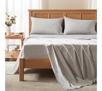 Comfort Spaces Coolmax,Set di lenzuola traspiranti super morbide, resistenti allo sbiadimento, tasca profonda 40.6 cm, elastico tutto intorno, California King, 4 pezzi