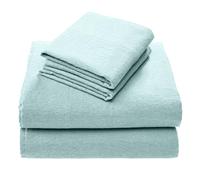 Comfort Spaces Cotton Flannel Breathable Warm Deep Pocket Sheets with Pillow Case Bedding, King, Aqua Solid 4 Piece