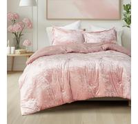 Comfort Spaces Juliette Luxe Set di biancheria da letto in velluto lussureggiante con retro in morbida microfibra spazzolata, set di biancheria da letto per tutte le stagioni, morbido set di