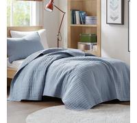 Comfort Spaces Kienna - Set di biancheria da letto con trapuntatura double-face, leggera, morbida, per tutte le stagioni, con fodera coordinata, blu, copriletto doppio/matrimoniale XL (167,6 x 228,6