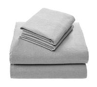 Comfort Spaces Lenzuola calde e traspiranti della tasca della flanella di cotone con la federa, king e grigio solido