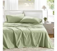 Comfort Spaces Lenzuola in 100% cotone, per letto matrimoniale, traspiranti e morbide, lenzuola in cotone naturalmente fresco, con tasca elastica da 35,6 cm, per materassi fino a 40,6 cm, set di