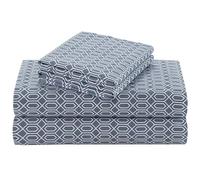 Comfort Spaces Lenzuola in 100% cotone, per letto matrimoniale, traspiranti, naturalmente fresche, in morbido cotone con tasca elastica da 35,6 cm, per materassi fino a 40,6 cm, set di lenzuola per