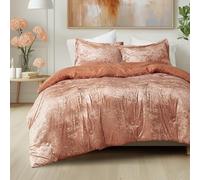 Comfort Spaces Luxe Queen Set copripiumino in velluto per letto matrimoniale queen size, retro in microfibra, Juliette, biancheria da letto in velluto per tutte le stagioni, set di biancheria da letto