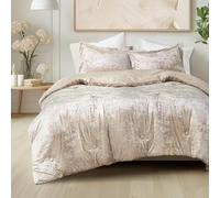 Comfort Spaces Luxe Queen Set copripiumino in velluto per letto queen size, retro in microfibra, Juliette, biancheria da letto in velluto per tutte le stagioni, set di biancheria da letto queen size,