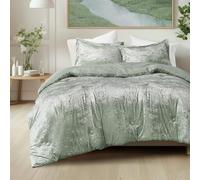 Comfort Spaces Luxe - Set copripiumino king size in velluto per letto king size, retro in microfibra, Juliette, biancheria da letto in velluto per tutte le stagioni, set di biancheria da letto king